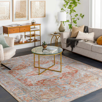 Maayon Medallion Rust Washable Area Rug