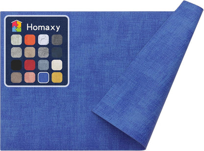 Homaxy Faux Leather Heat Resistant Placemats for Dining Table Set of 6, Waterproof Wipeable Washable PU Table Mats, Easy to Clean Anti-Slip Place Mats, 11.8" X 17", Beige