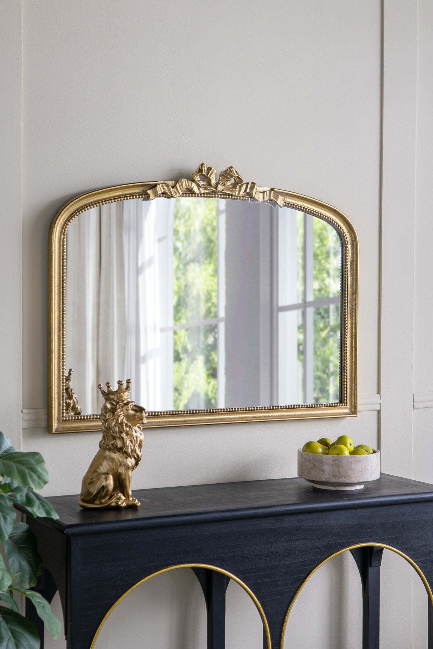 40.2' x 29.9' Baroque Style Gold Arch Mirror