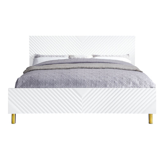 Gaines White High Gloss Finish EK Bed