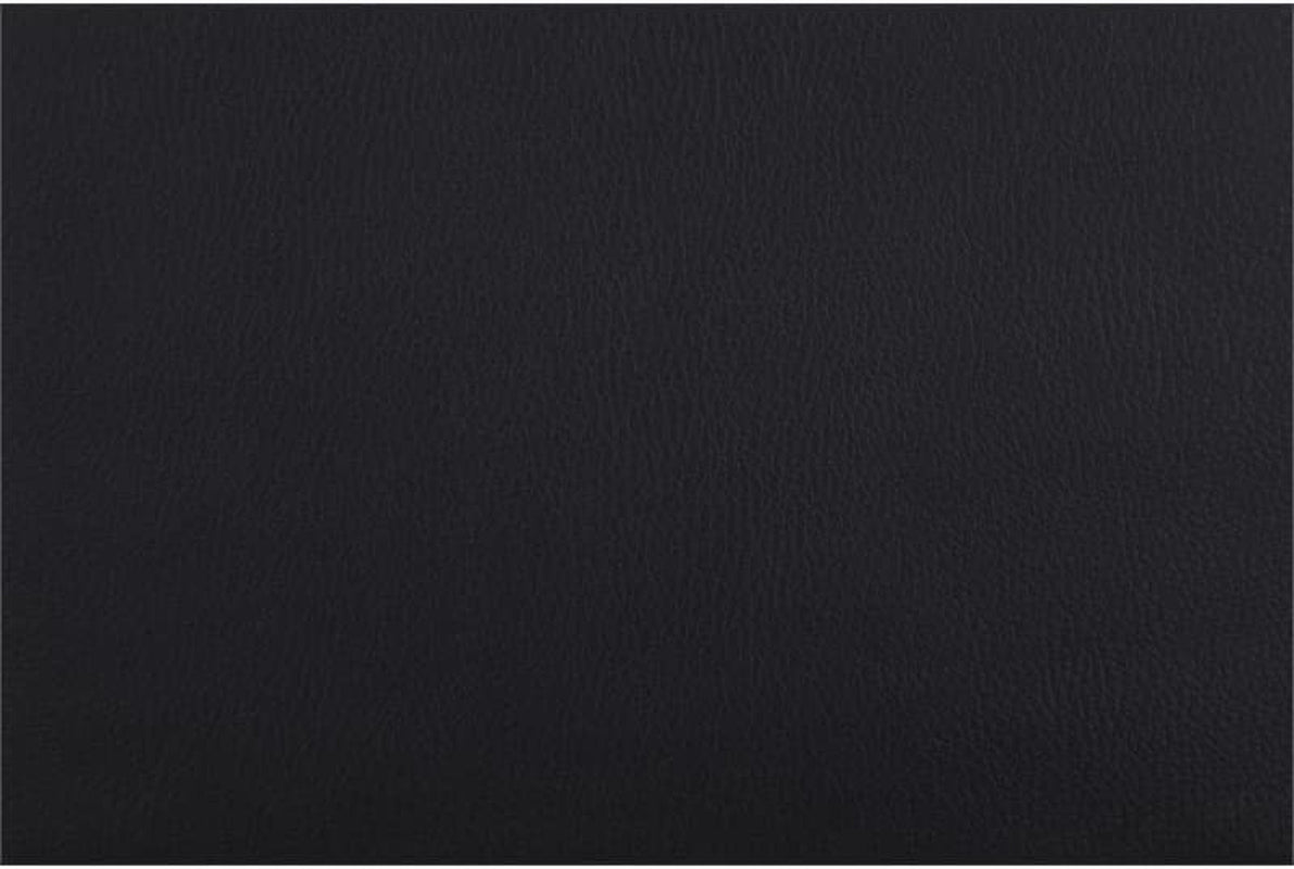 Black Faux Leather Storage Ottoman with Tray