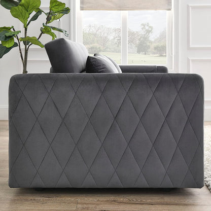 55″ Velvet Convertible Sofa Bed with Adjustable Backrest