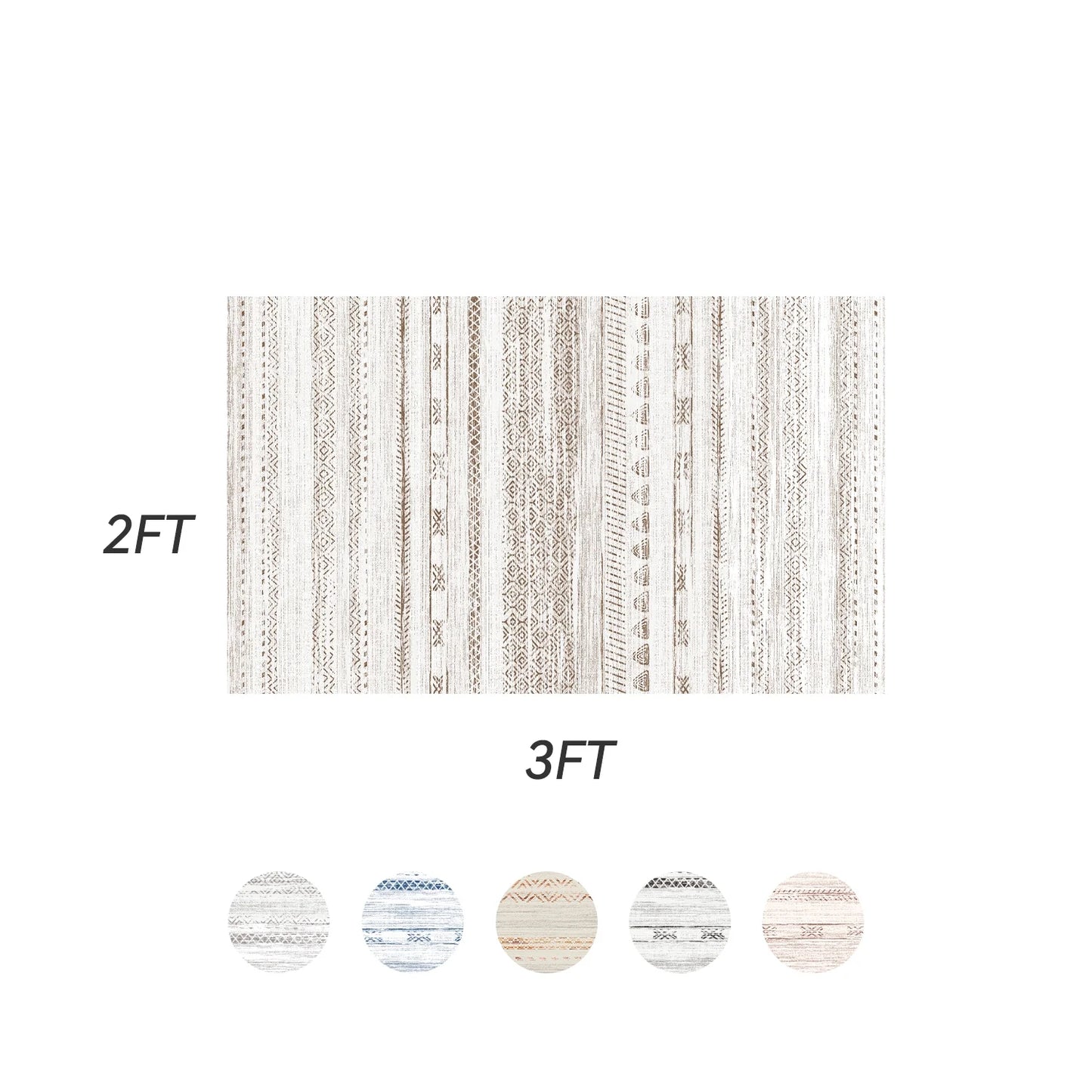 2'X3' Door Mat Entry Rug Machine Washable Rugs Boho Moroccan Area Rug Soft Neutral Geometric Bohemian Carpet Distressed Indoor Rugs for Bedroom Entryway Kitchen Bathroom Nonslip Rug Brown