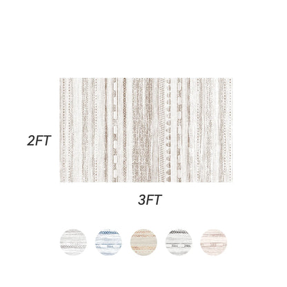 2'X3' Door Mat Entry Rug Machine Washable Rugs Boho Moroccan Area Rug Soft Neutral Geometric Bohemian Carpet Distressed Indoor Rugs for Bedroom Entryway Kitchen Bathroom Nonslip Rug Brown