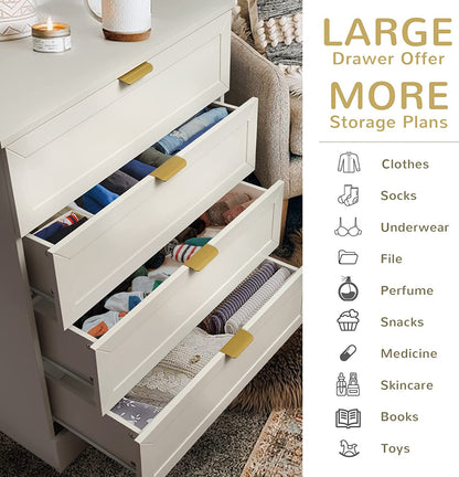 White 4-Drawer Modern Dresser