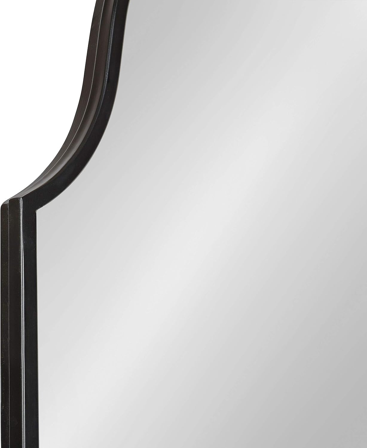 Kate and Laurel Rowla Glam Scalloped Wall Mirror, 23" X 37", Black, Chic, Sophisticated Accent Mirror for Decor or Bathroom Vanity