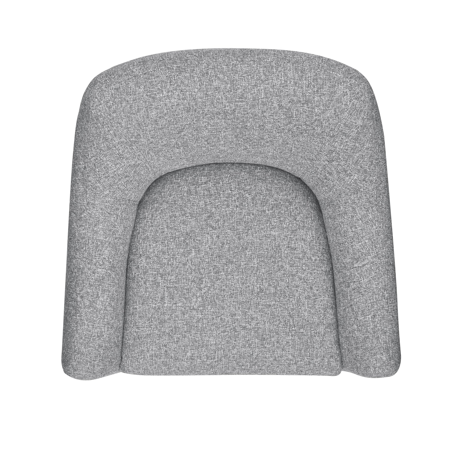 Modern Curved Accent Chair, Upholstered Fabric Armchair, Gray