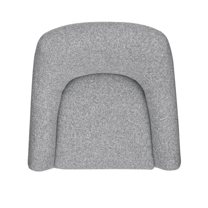 Modern Curved Accent Chair, Upholstered Fabric Armchair, Gray