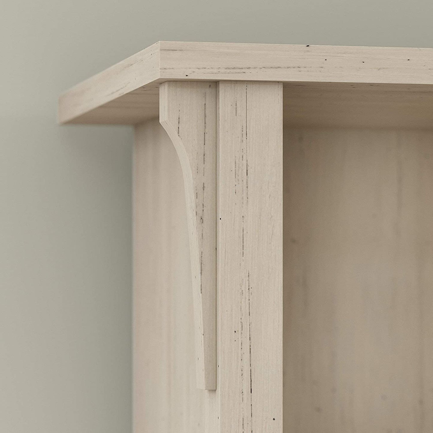 Bush Furniture Salinas 5 Shelf Bookcase in Antique White, Tall Bookshelf, Large Book Shelf for Living Room, Home Office, or Entryway