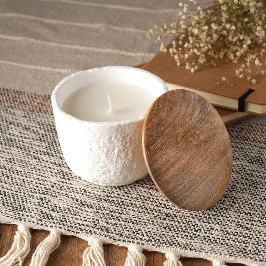 Jar Candle  Ecomix Wax Fill With Wooden Lid Mimosa,  7oz