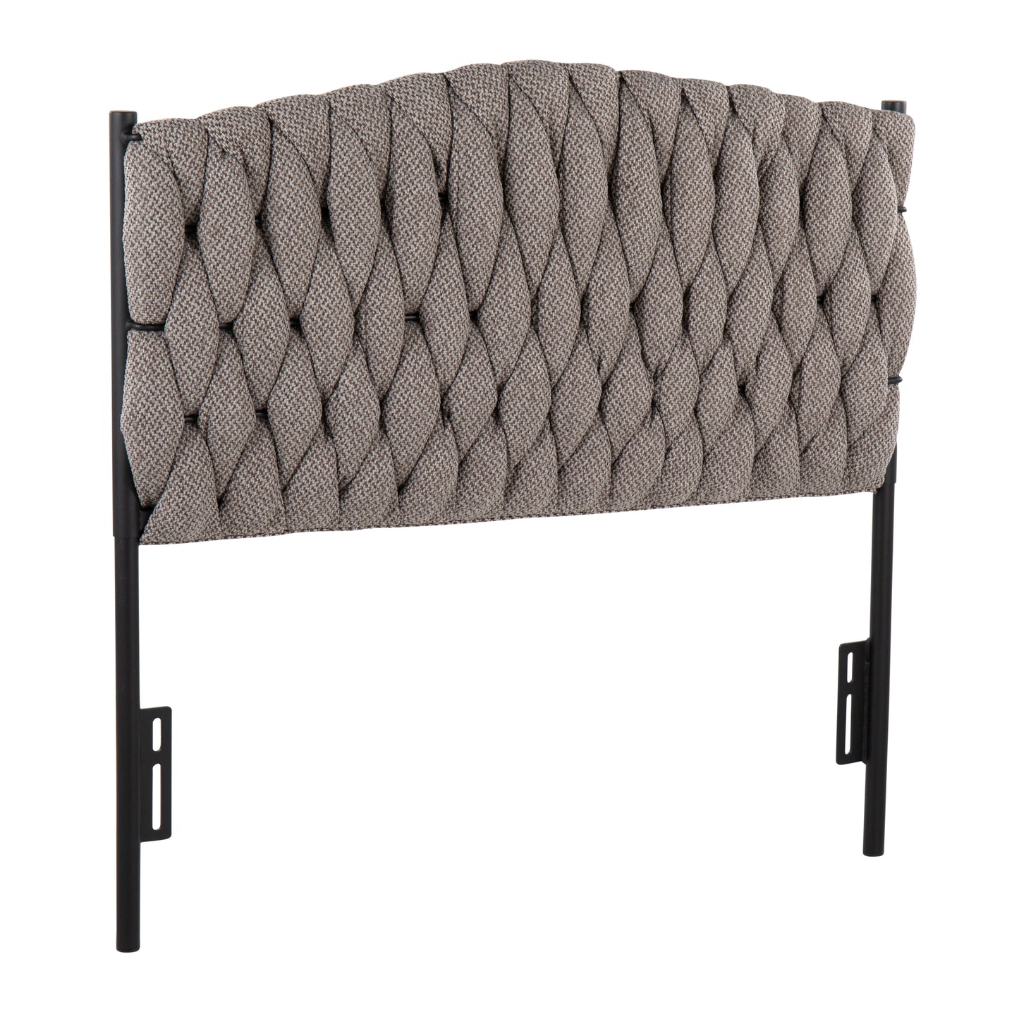 Braided Matisse Twin Size Headboard with Fabric and Metal Frame by LumiSource