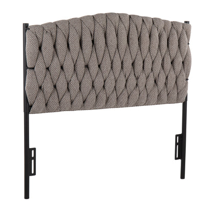Braided Matisse Twin Size Headboard with Fabric and Metal Frame by LumiSource