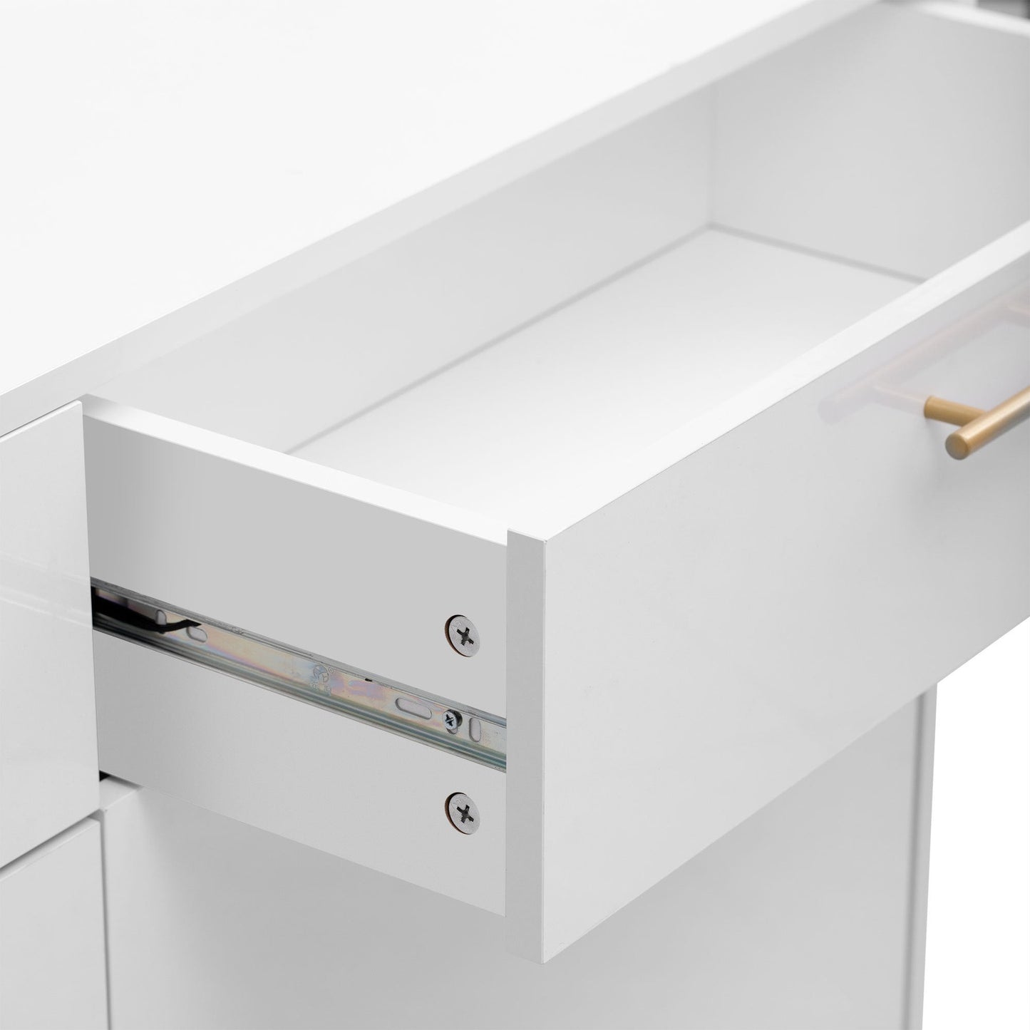 Wooden Storage Cabinet with Drawers and Industrial Steel Pipe Table Legs