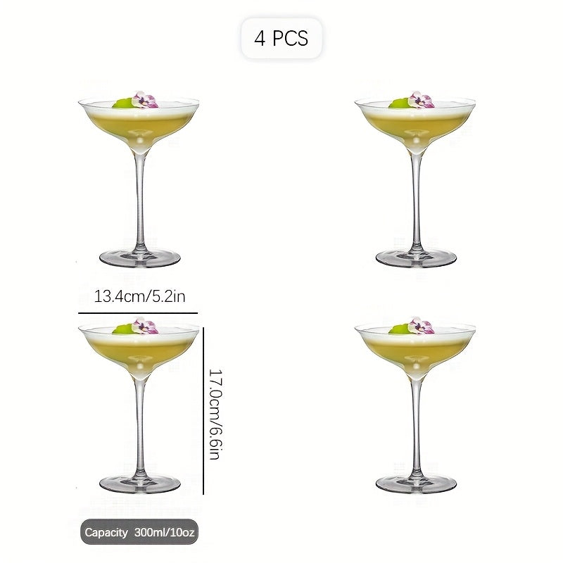 Shallow Dish Martini Glasses – Set of 1/2 | Wide Mouth Cocktail &
