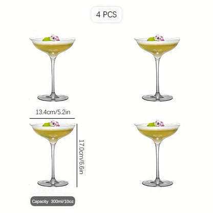 Shallow Dish Martini Glasses – Set of 1/2 | Wide Mouth Cocktail &