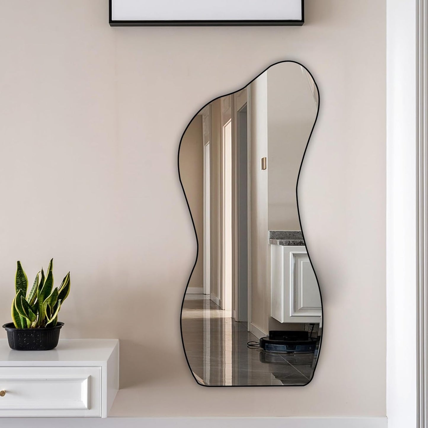 Large Irregular Unique Shaped Mirror, Big Asymmetrical Wall Mirror,