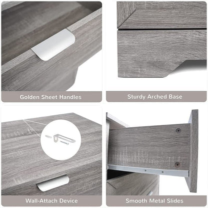 4-Drawer Farmhouse Dresser, Wash Grey