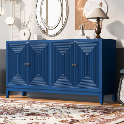 Sleek Storage Cabinet Sideboard Buffet with Vertical Line