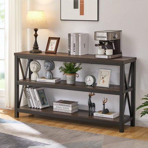 Rustic 3-Tier Console Table for Living Room
