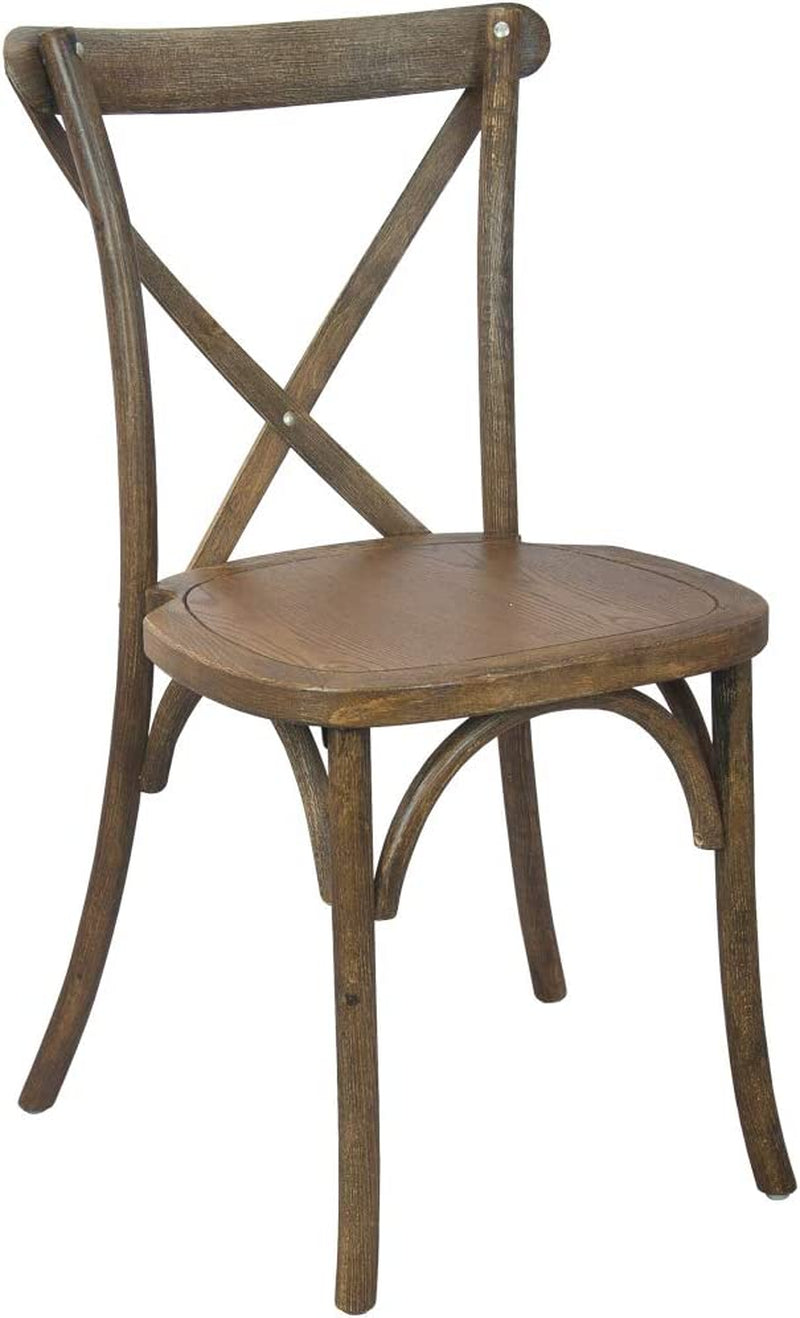 Advantage Hand Scraped Dark Natural X-Back Chair