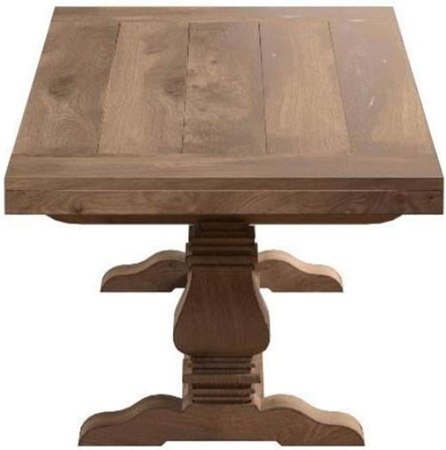 Florence Farmhouse Rectuangular 126-Inch Double Pedestal Wood Plank