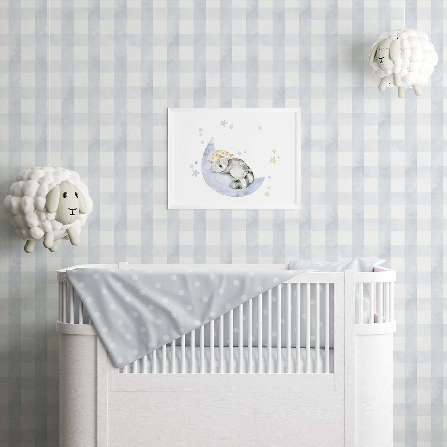 Grey Gingham Wallpaper