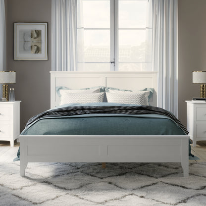 Modern White Solid Wood Queen Platform Bed (old sku:WF315101AAK)