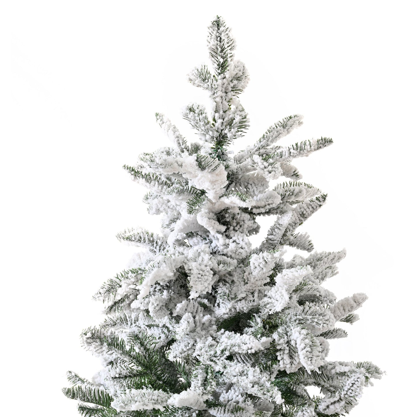 Unlit 7FT Snowy PE PVC Mixed Christmas Tree with Full Branch Tips in