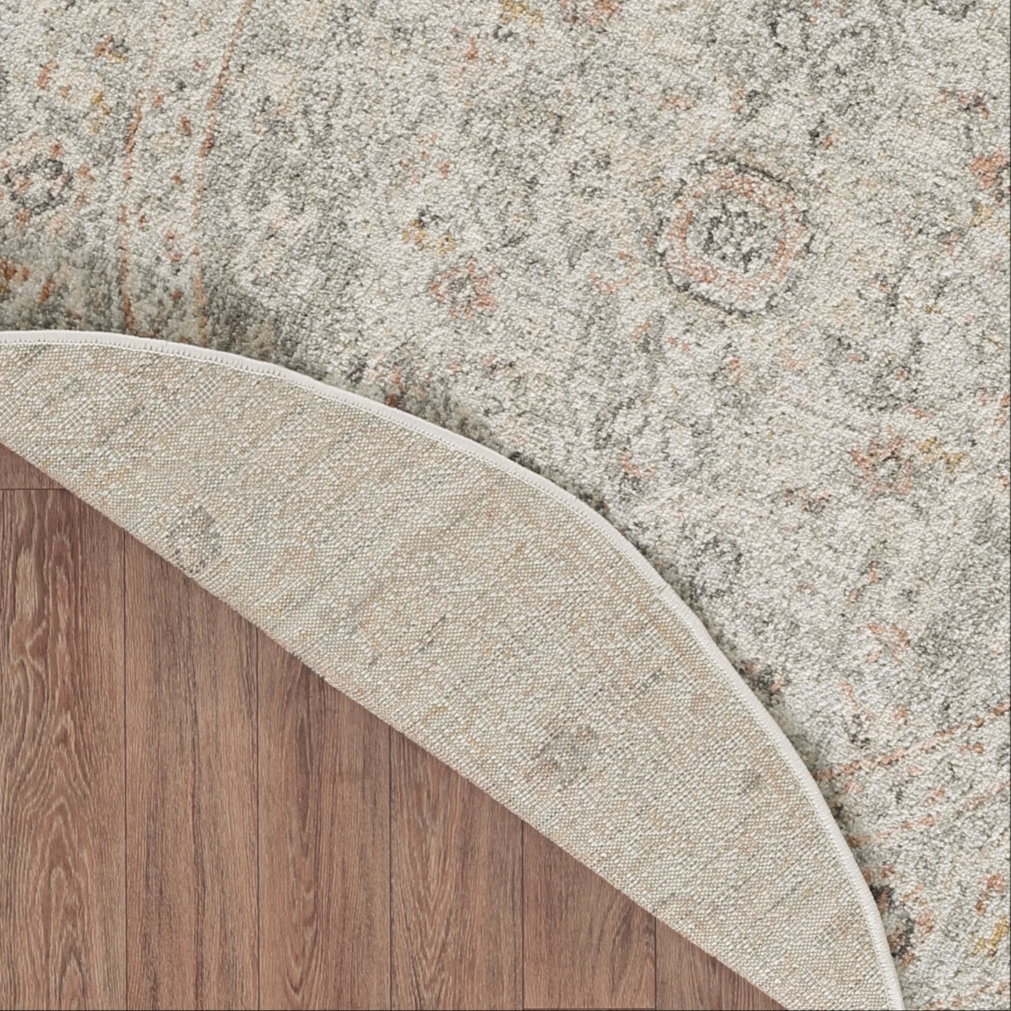 Oushak Home 7'10" X round Light Grey Vintage Indoor Rug