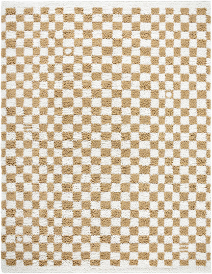 Kieu Yellow & White Checkered Area Rug
