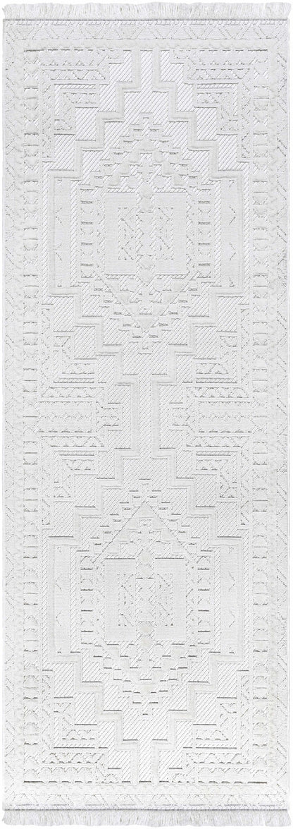Alya White Fringe Rug