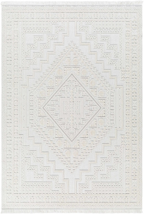 Alya White Fringe Rug