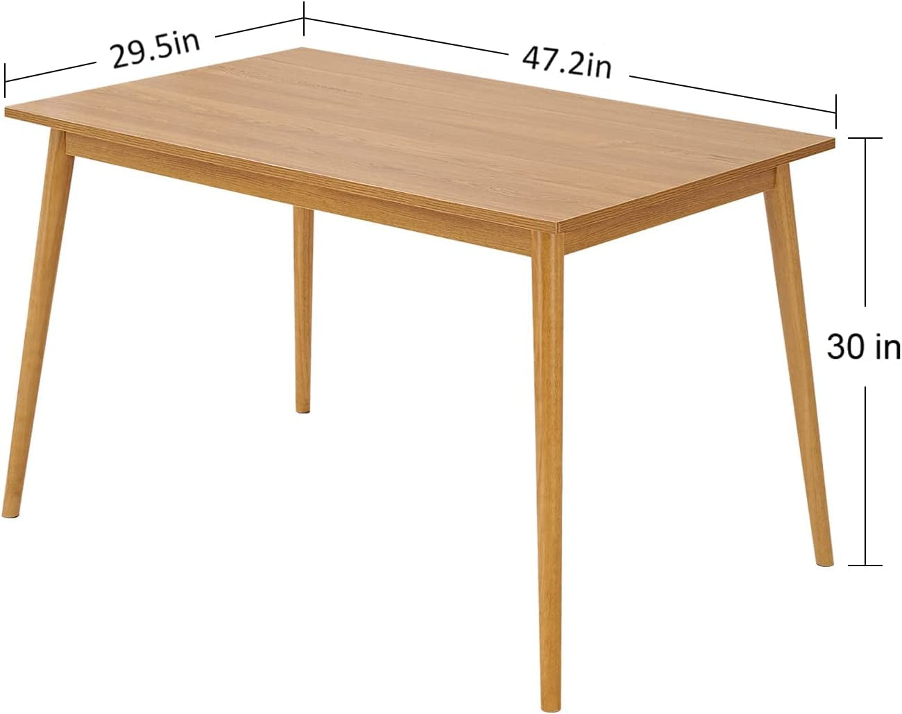 Modern 47 Inch Dining Table, Oak Finish