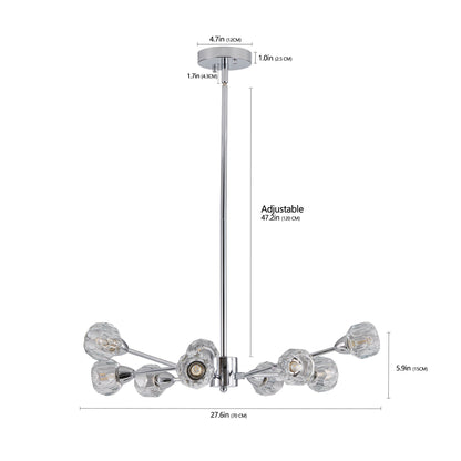 Modern Crystal Chandeliers, 9 Lights Chrome Chandelier for Living Room