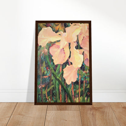 'Pink Orchid’ Floral | 12x18 inch Wooden Framed Art Print | Original Artwork by American Artist Barbara Cleary