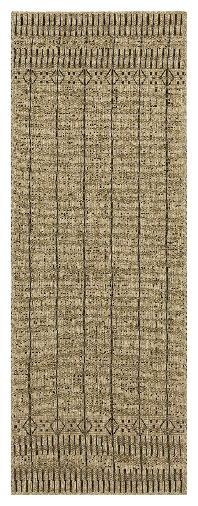 Earth GC_NTL1008 Jute/Black 2 ft. 7 in. x 7 ft. 3 in. Indoor/Outdoor Area Rug