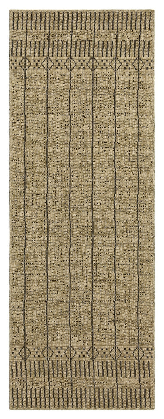 Earth GC_NTL1008 Jute/Black 2 ft. 7 in. x 7 ft. 3 in. Indoor/Outdoor Area Rug