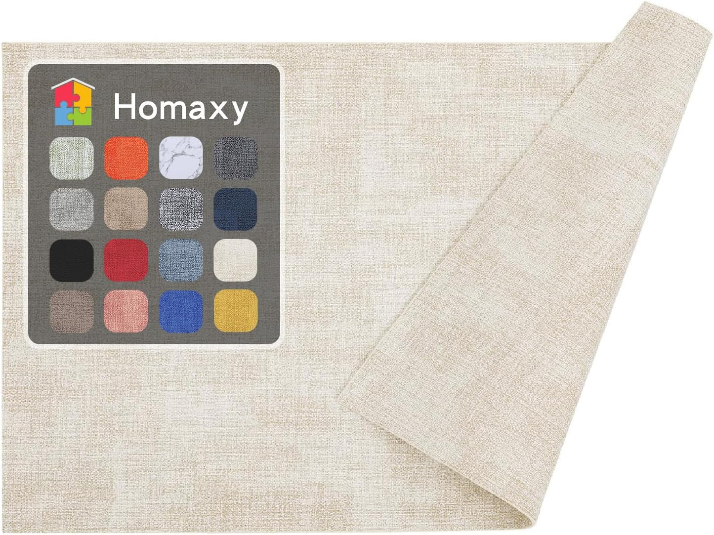 Homaxy Faux Leather Heat Resistant Placemats for Dining Table Set of 6, Waterproof Wipeable Washable PU Table Mats, Easy to Clean Anti-Slip Place Mats, 11.8" X 17", Beige