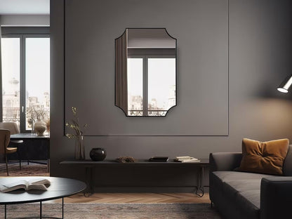 Stainless Steel Frame Black Vanity Mirror, Irregular Wall Mirror,