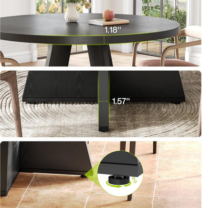 Round Dining Table for 4-6 People, 47 Inches