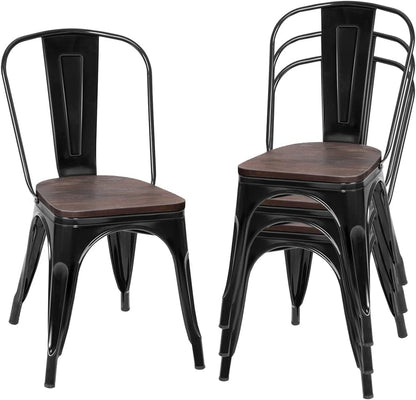 Industrial Stackable Metal Stools, Set of 4