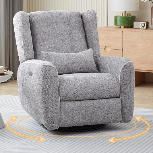 Power Recliner Chair Swivel Glider Rocker Recliner Electric Boucle