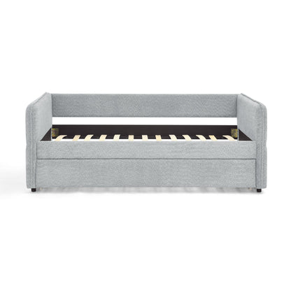 Upholstered Tufted Daybed Sofa Bed with Trundle and Convertible Design