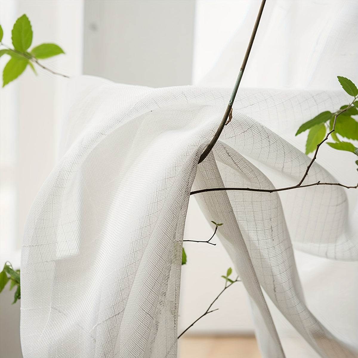 Elegant Sheer Striped Curtains  Washable Rod Pocket Design