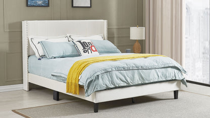 Queen Bed Frame/Velvet Upholstered Bed Frame with Vertical Channel