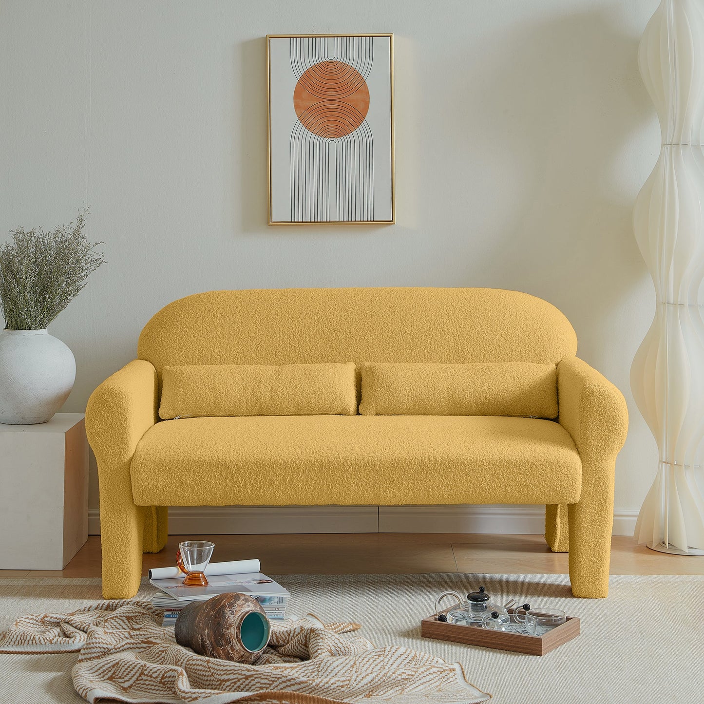 modern boucle loveseat for Living room — cozy contemporary seating for small spaces