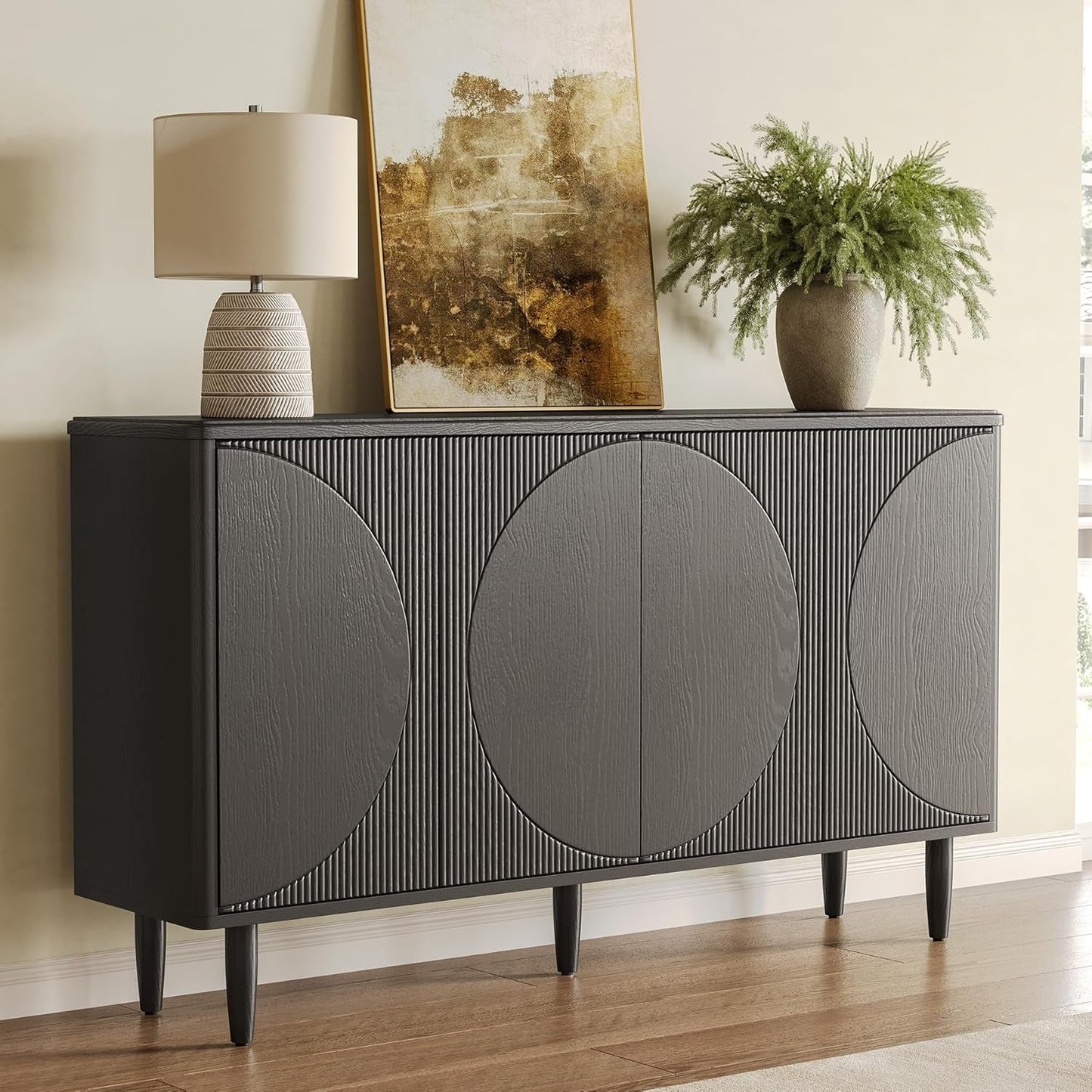 59-Inch Buffet Cabinet Sideboard with Storage, Modern Sideboard Buffet