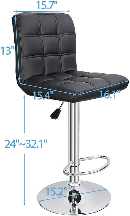 Modern Square Back PU Leather Counter Stools (Set/4)