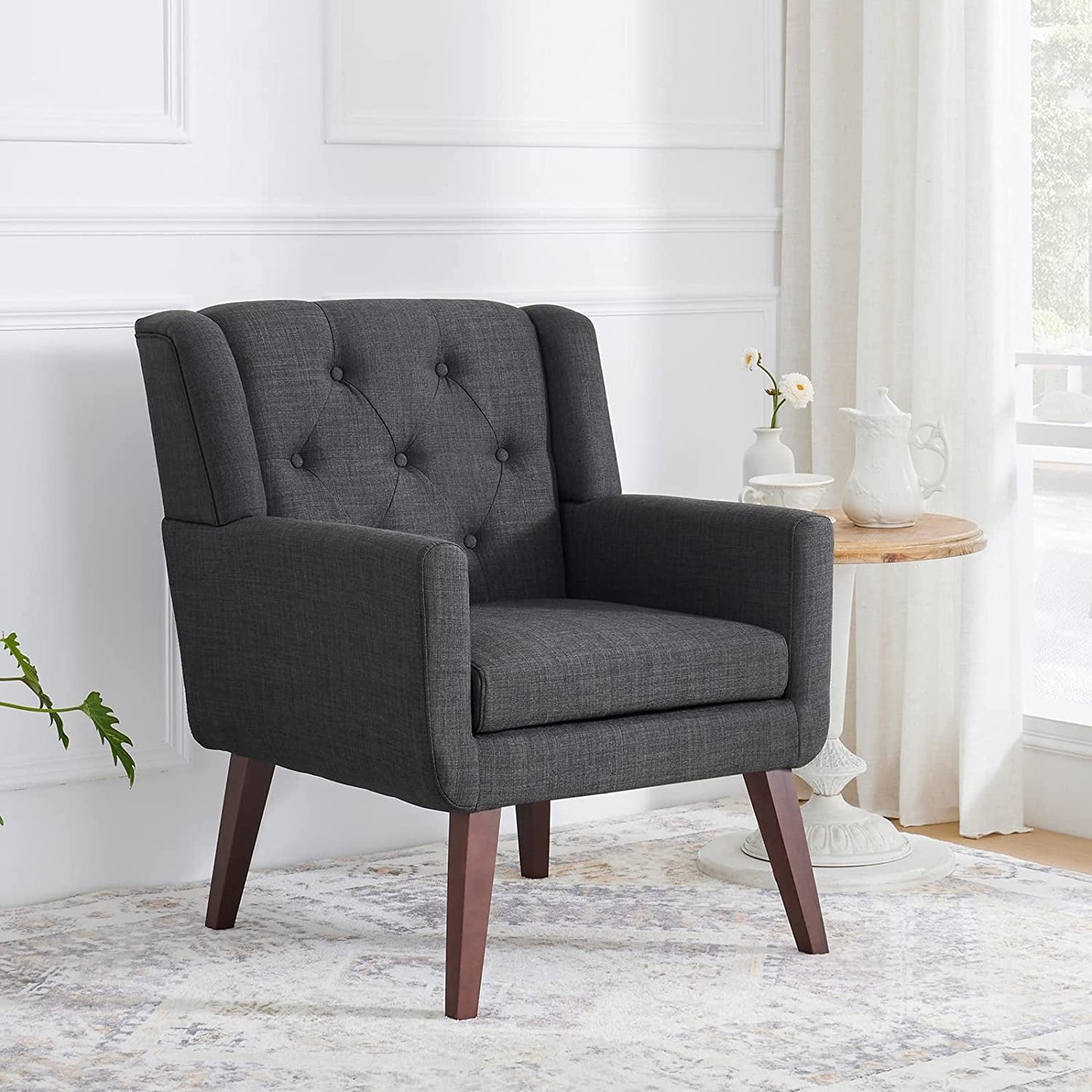 Button-Tufted Accent Chair for Comfy Living Room