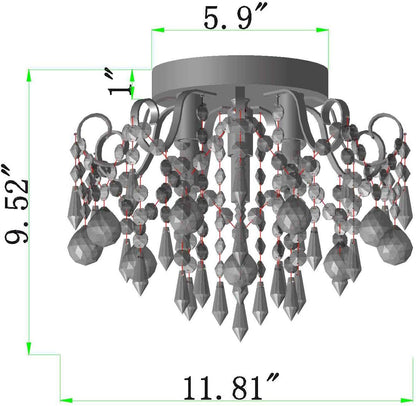 Small Chandelier, Modern Gold Mini Crystal Chandelier Ceiling Light